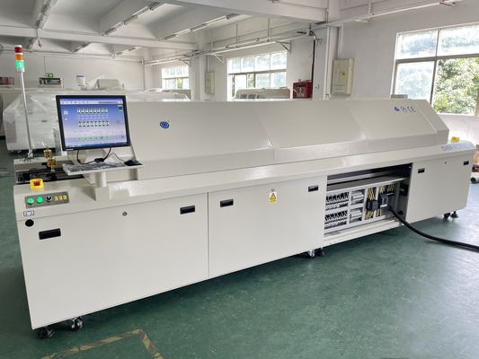 CHM-PC850 সীসা মুক্ত বড় রিফ্লো ওভেন 8 জোন পূর্ণ স্বয়ংক্রিয় রেল + পিসি নিয়ন্ত্রণ 3150x500mm