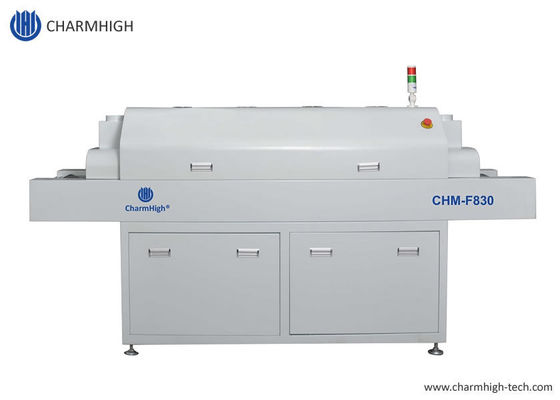 CHM-F830 উল্লম্ব SMT রিফ্লো ওভেন 8 টেম্প জোন 1400 * 300 মিমি গরম বায়ু সোল্ডারিং মেশিন