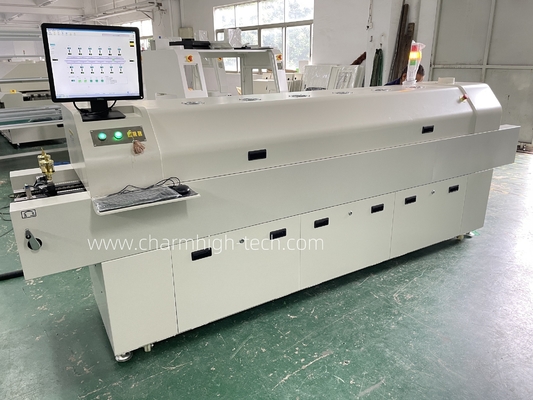 CHM-PC6635 রেল + পিসি কন্ট্রোল লিড-ফ্রি রিফ্লো ওভেন ২200*350 মিমি ৬ টেম্প জোন সোল্ডারিং মেশিন