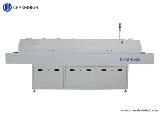 CHM-6635 রিফ্লো ওভেন 6 টেম্প. জোন (উপরে6+নীচে6) 2200*350 মিমি এসএমটি রিফ্লো সোল্ডারিং মেশিন