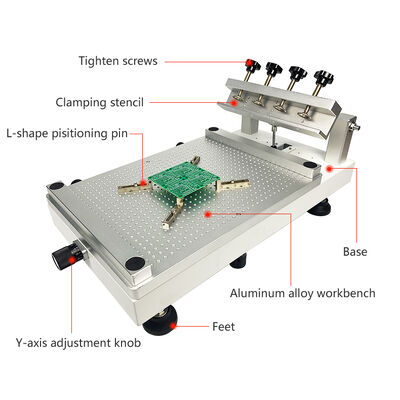 উন্নত ডিজাইন ম্যানুয়াল স্টেনসিল প্রিন্টার ৪৫৩২ অয়েল প্রেসার এসএমটি সিল্ক প্রিন্টার ৪৫x৩২ সেমি