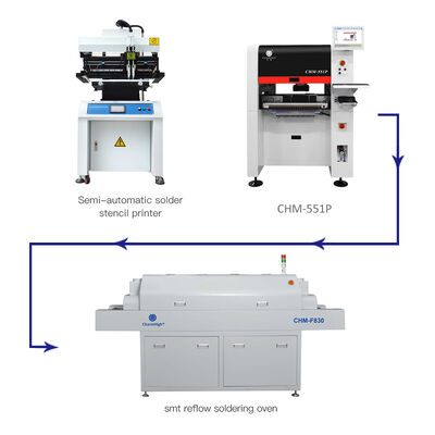 সেমি অটো 3250 সোল্ডার পেস্ট প্রিন্টার, CHM-551P SMT পিক প্লেস মেশিন